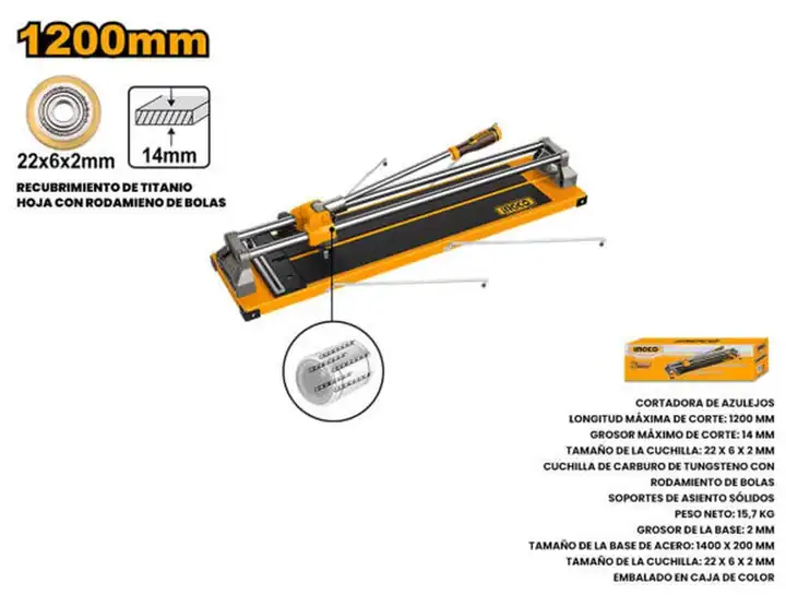 Cortadora de cerámica manual 120cm corte max 14mm
