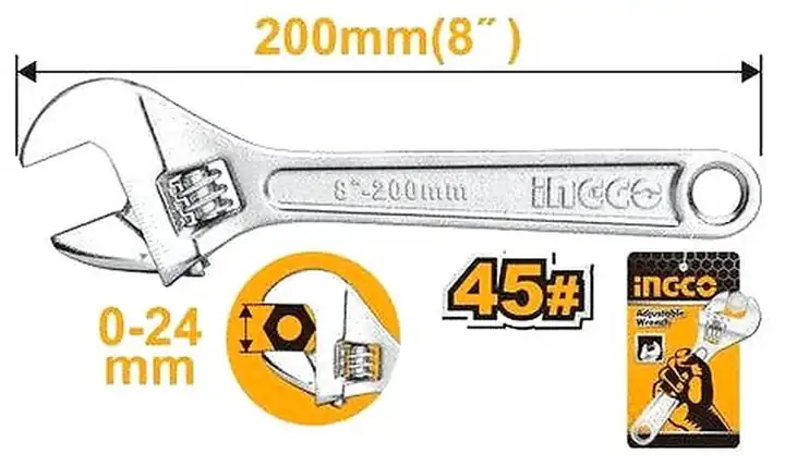 Llave ajustable francesa 8"