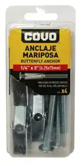Tornillo 1/4" con anclaje mariposa