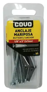 Tornillo 1/8" con anclaje mariposa