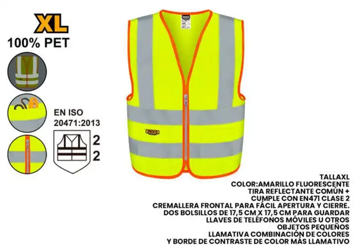 Chaleco reflector amarillo talla (xl)