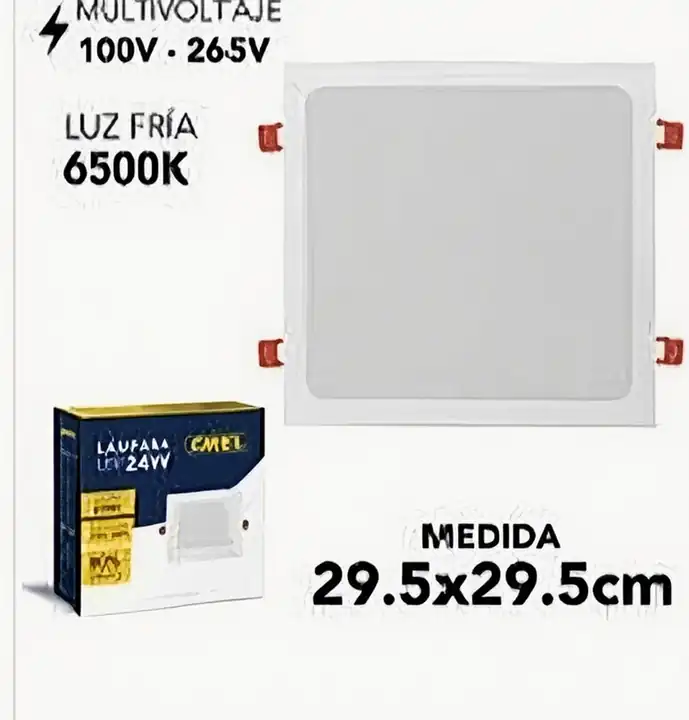 Lámpara LED cuadrada empotrar 24 W