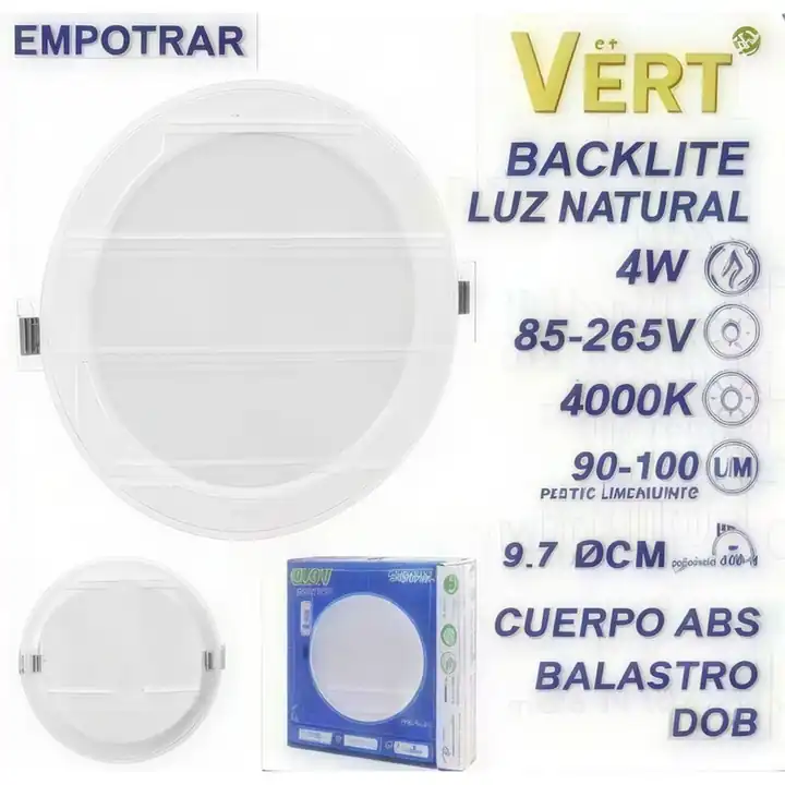Panel LED redondo para empotrar 4 W