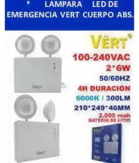 Lámpara LED de emergencia cuerpo ABS (plástico)