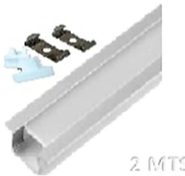 Perfil empotrable para cintas LED 2mts (incluye 4 ganchos y 2 tapas)