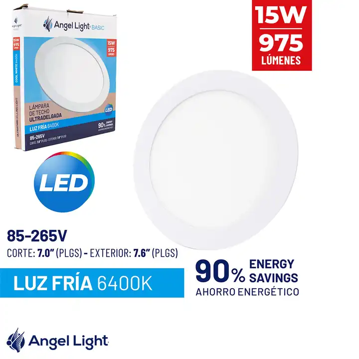 Lámpara LED empotrar redonda 15 W basic