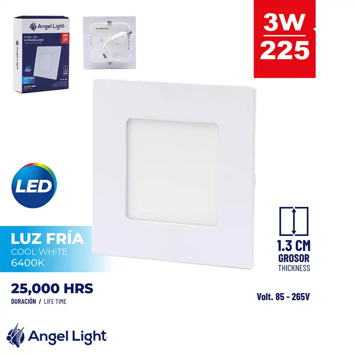 Lámpara LED cuadrada empotrar 3 W 3.5"