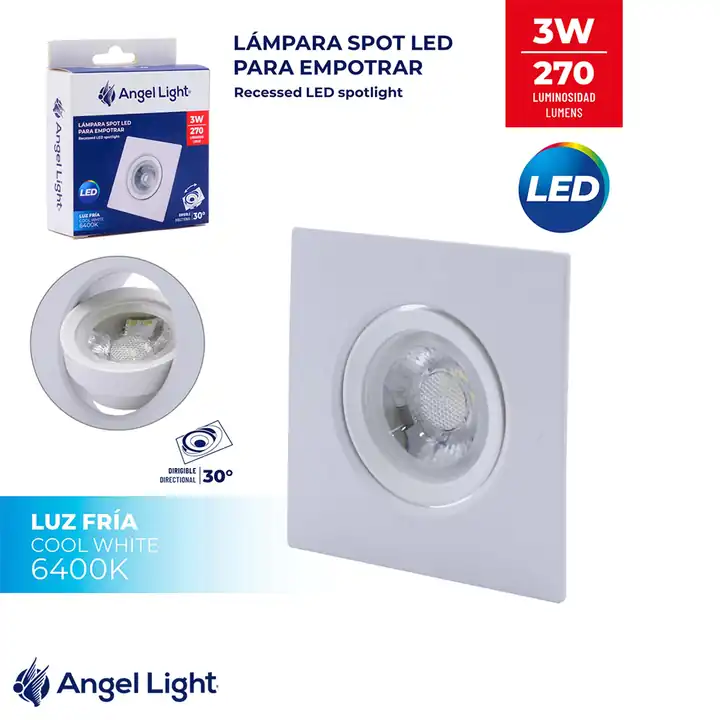 Lámpara LED cuadrado 3 W ojo de buey
