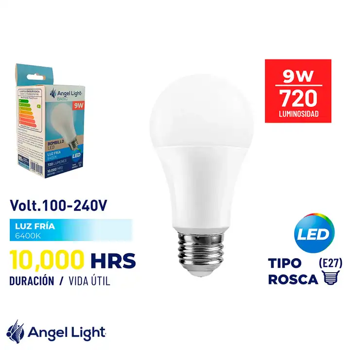 Bombillo LED 9 W multivoltaje basic