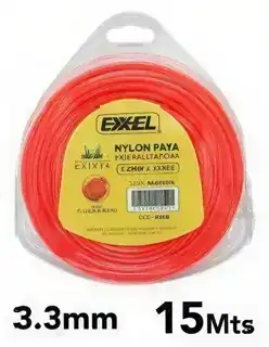 Nylon para desmalezadora cuadr. 3.3mm (mts)