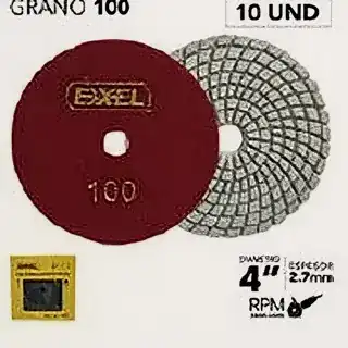 Almohadilla de pulido 4" grano 100