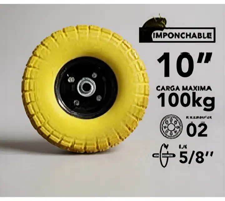 Rueda maciza 10" para carrucha 100kg