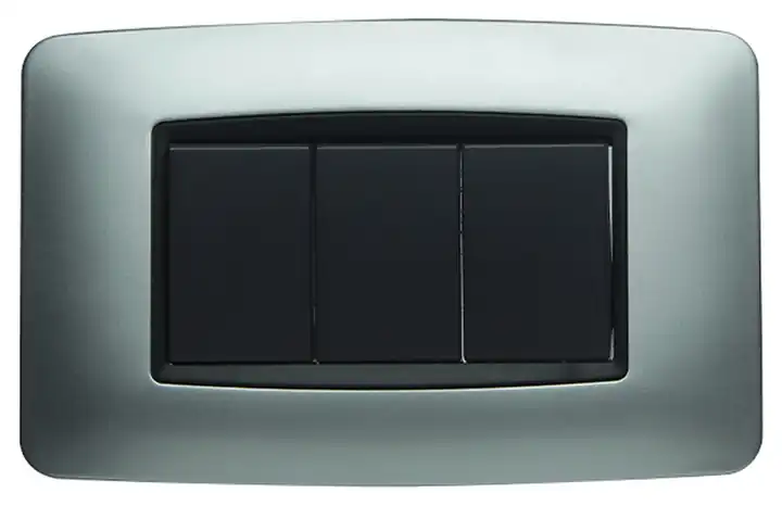 Interruptor triple 3way para empotrar plata
