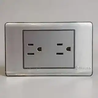 Toma doble para empotrar plata