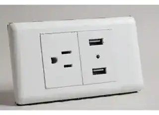 Toma con tierra y USB doble para empotrar blanca