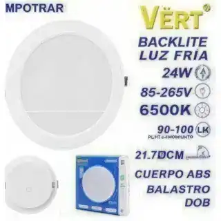 Panel LED redondo para empotrar eco de 24 W * 85-265 V * 90-100lm/w * 6500k