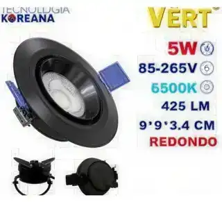 Spot LED ojo de aguila samsung empotrable redondo 5 W * 85-265 V 6500k negro