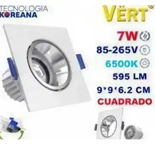 Spot LED cuadrado samsung 7 W * 6000k 100-240 V empotrable blanco + plateado