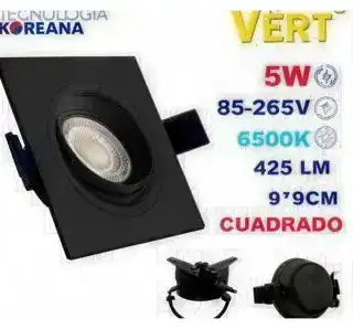 Spot LED ojo de aguila samsung empotrable cuadrado 5 W x 100-240 V 6000k negro