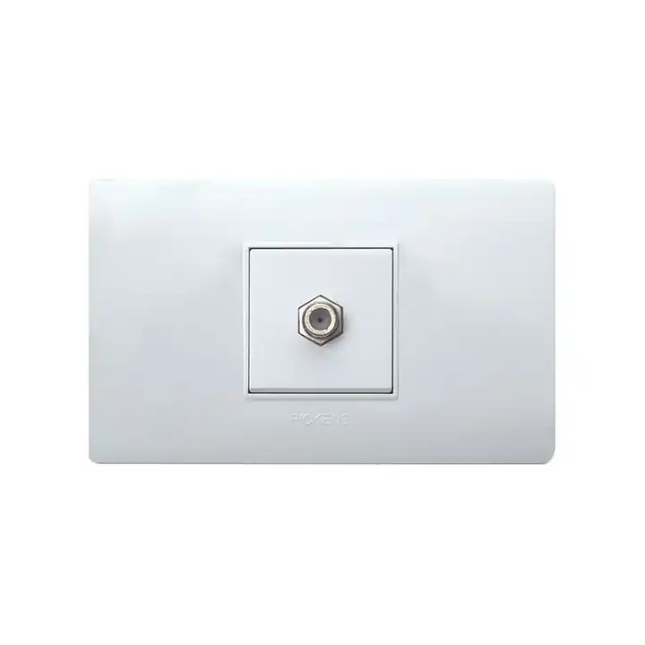 Toma coaxial enroscable blanco