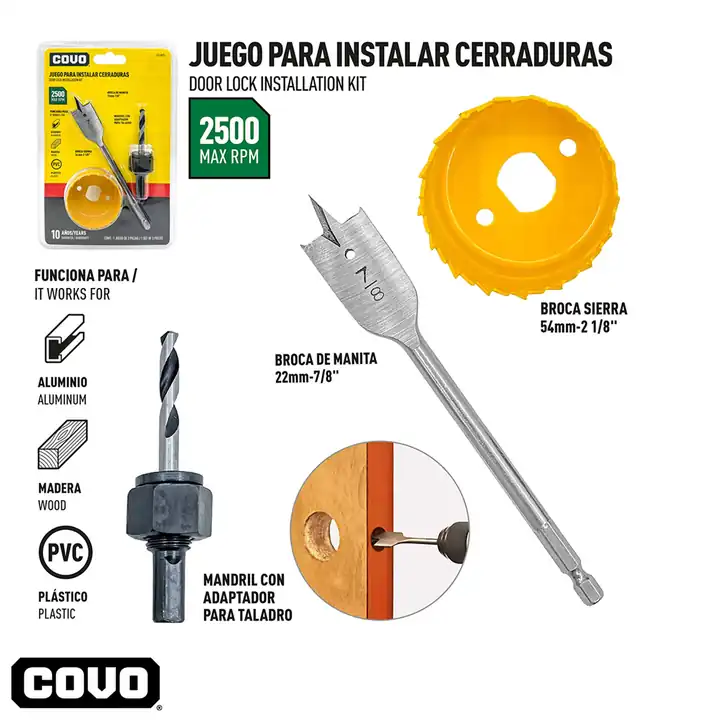 Broca para cerradura 7/8" - 2 1/8"