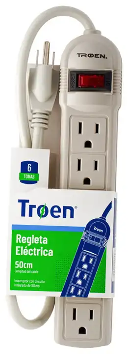 Regleta eléctrica 6tomas 50cm