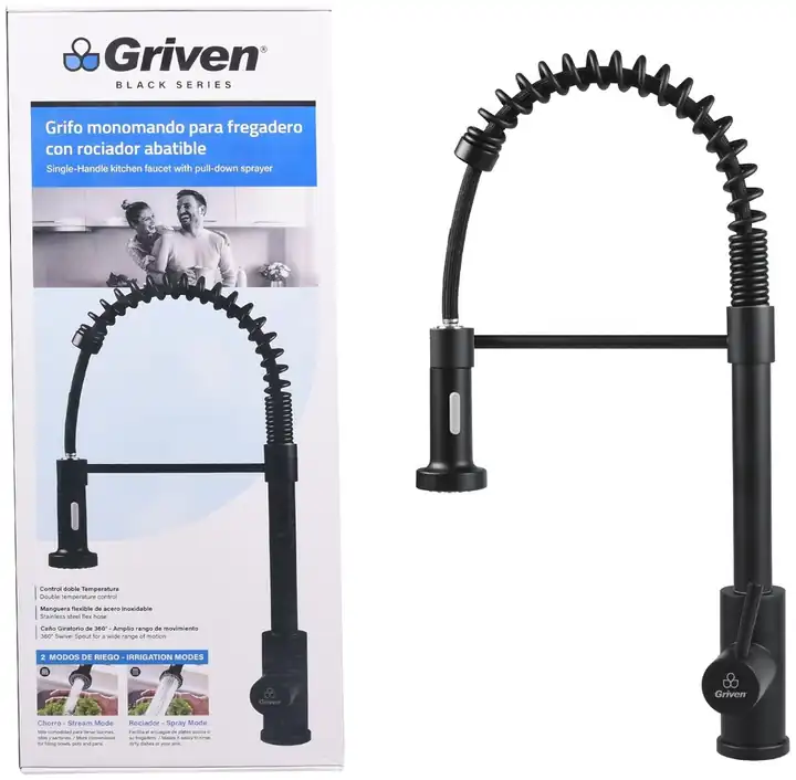 Llave fregadero flexible negro