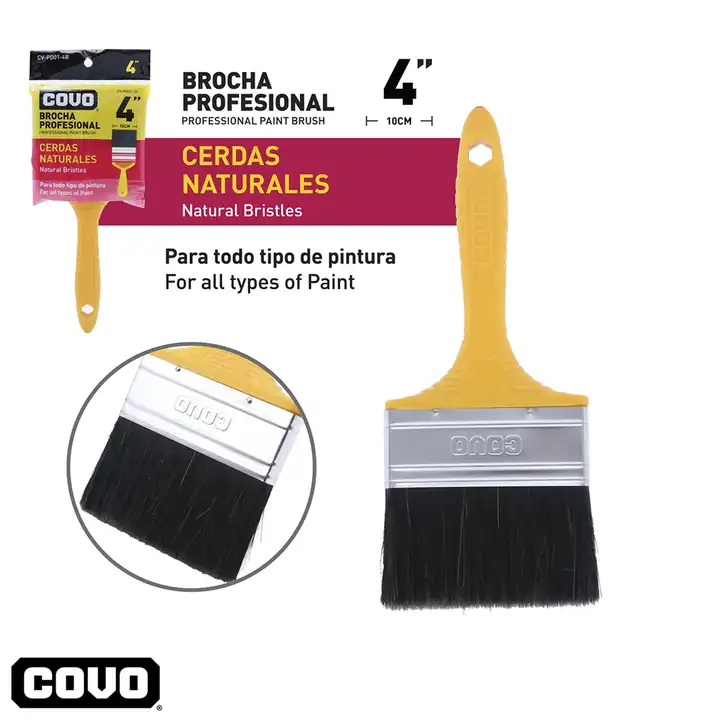 Brocha 4" cerdas nat.