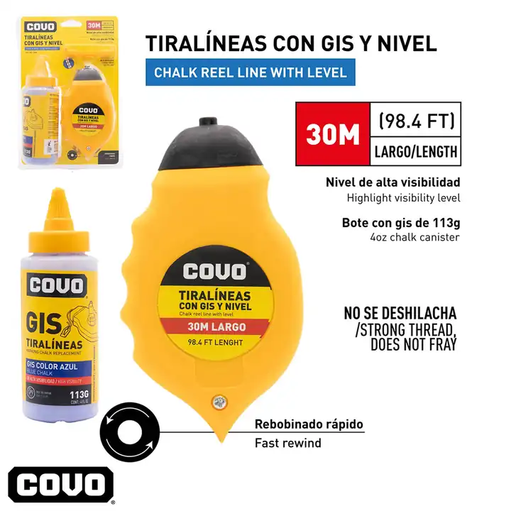 Tiralineas con gis y nivel