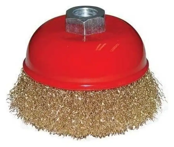 Cepillo copa de alambre ondula 4" x 5/8"
