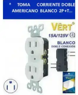 Tomacorriente doble blanco 125 V