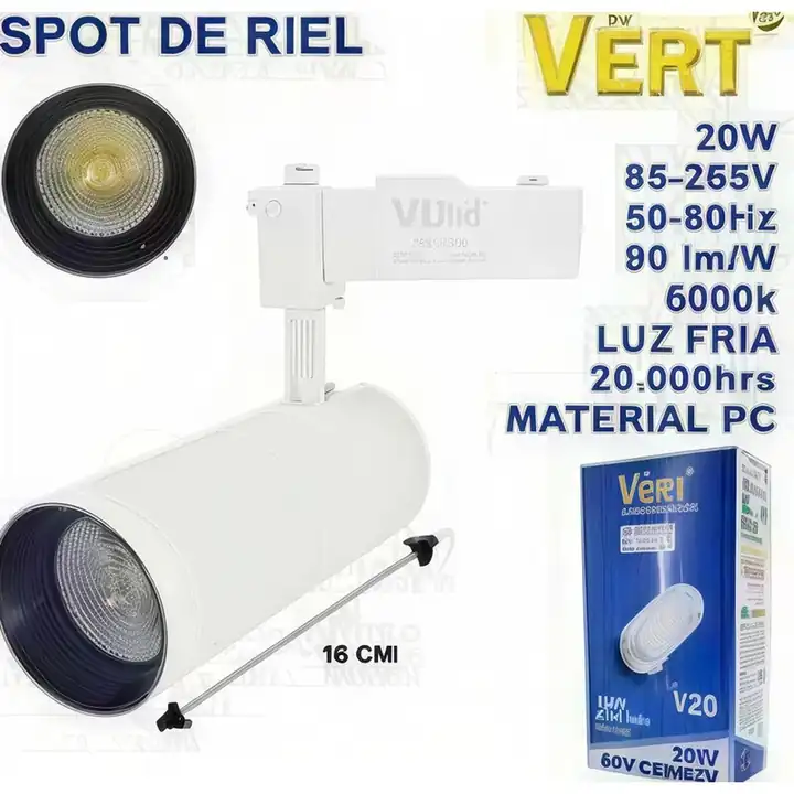 Lámpara de riel blanca 20 W