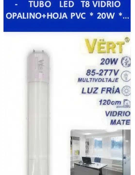 Tubo LED t8 vidrio opalino