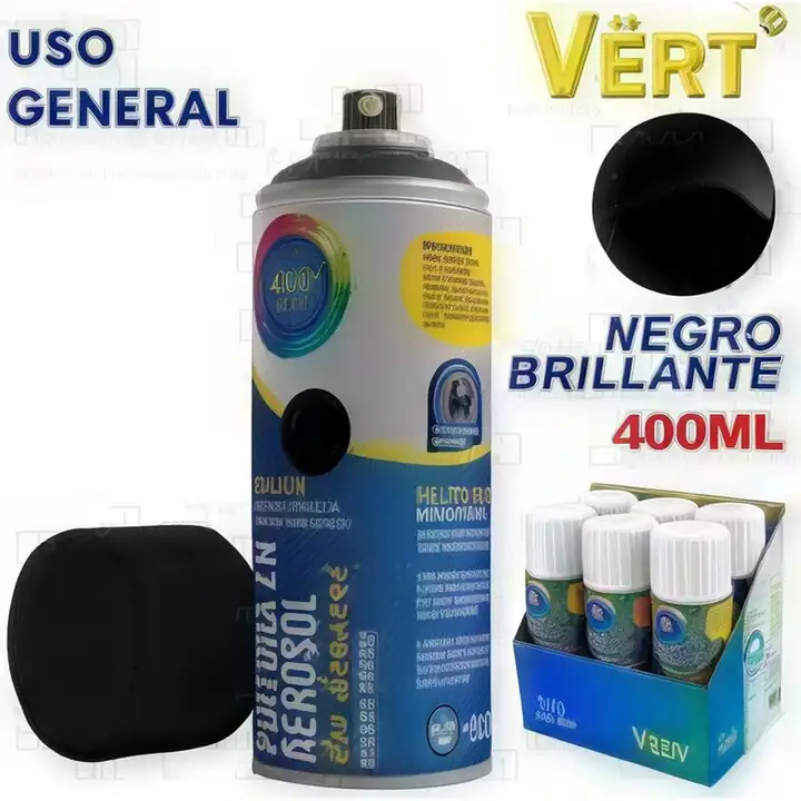 Pintura en spray negro brillante