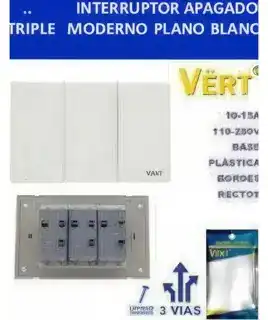 Apagador triple blanco moderno 110 V