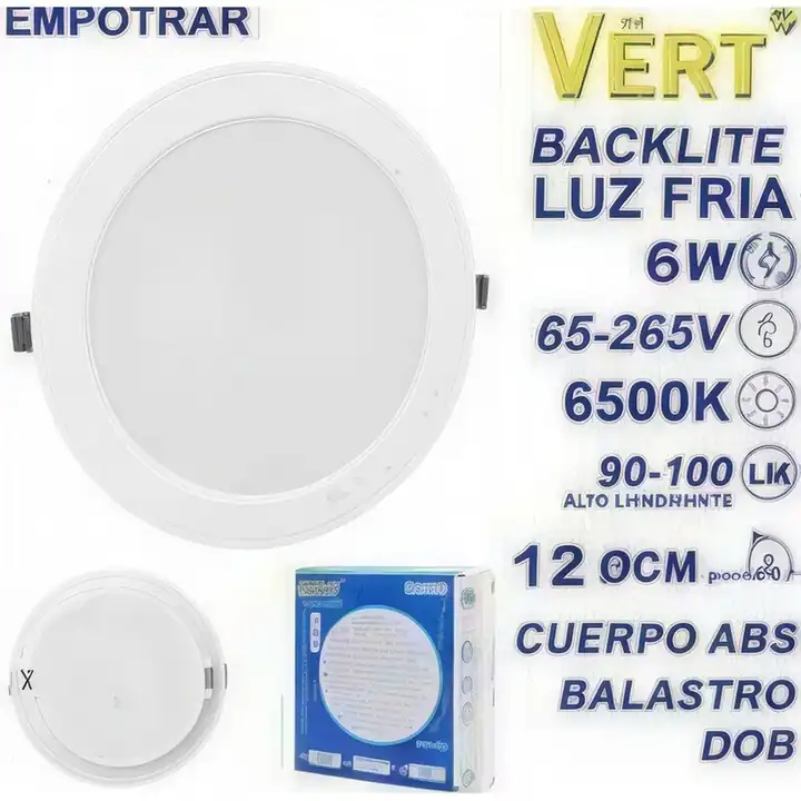 Panel LED redondo para empotrar 6 W