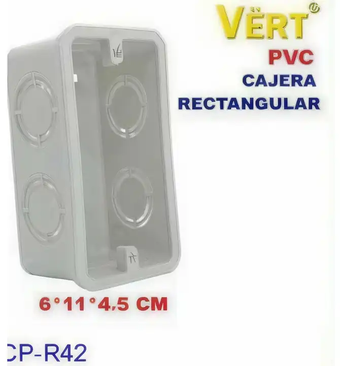 Cajetin rectangular blanco 2x4 PVC
