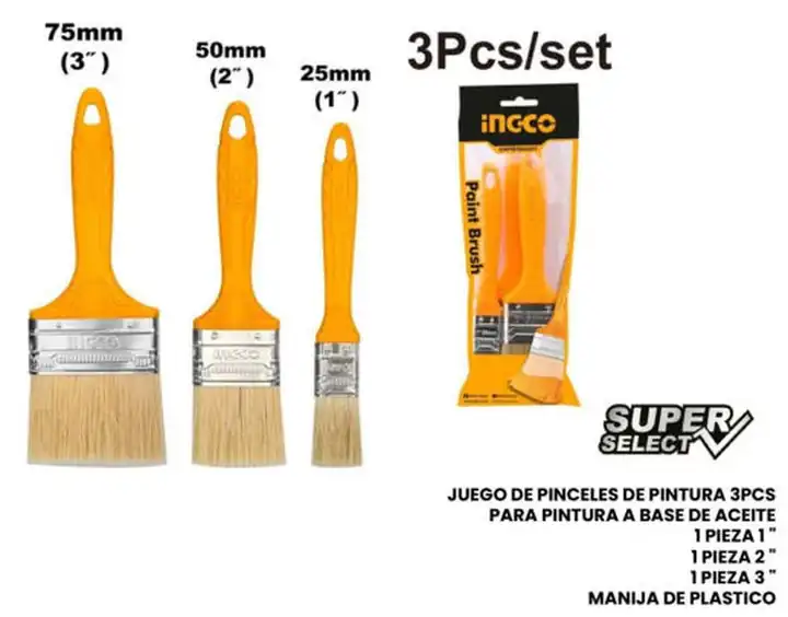 Juego de brochas 3pzas 1"2"3"