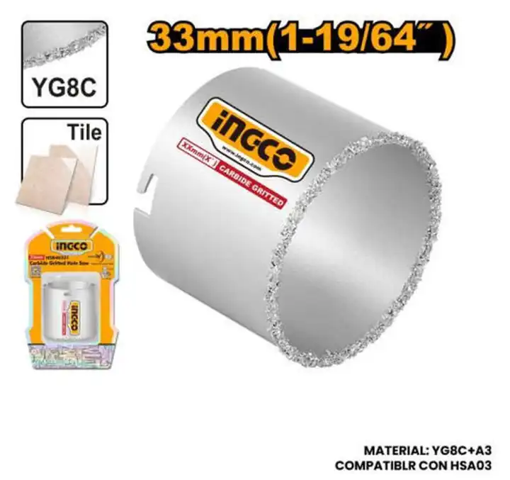 Sierra copa carburo 33mm