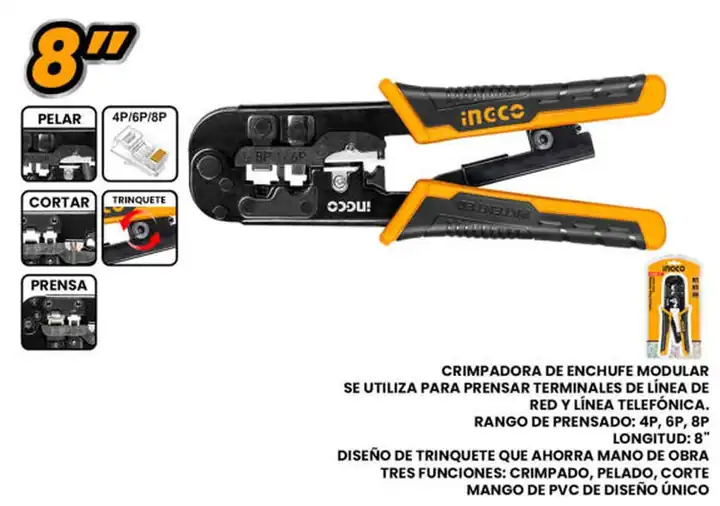 Crimpeadora de red 8"