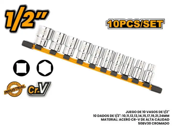 Juego de dados 10pzas 1/2"