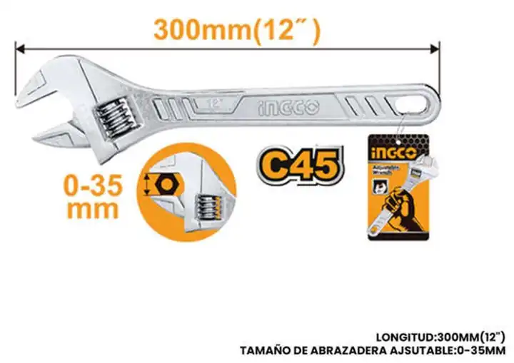 Llave ajustable 12"
