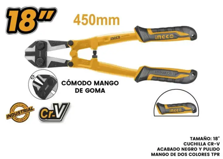 Cizalla manual 18" con mango tpr
