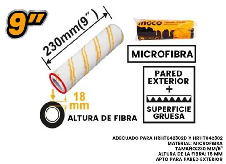 Funda para rodillo microfibra 9"