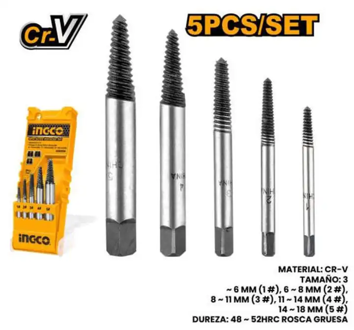 Juego de extractor de tornillos 5pcs