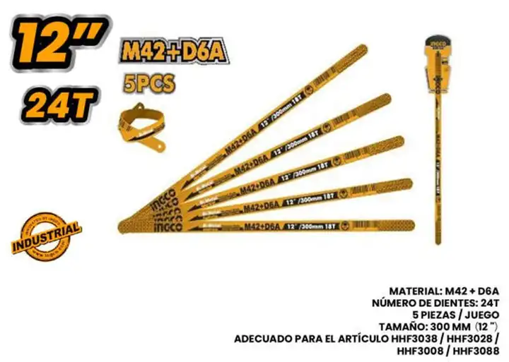 Hoja de segueta bimetal 12" 24d