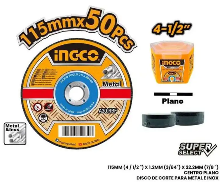 Disco de corte metal ultraf. 4.1/2 x 7/8