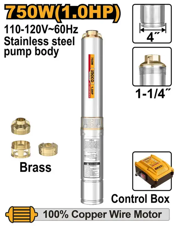 Bomba de agua sumergible + control 1 HP