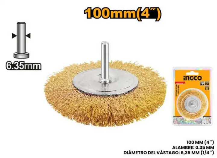 Cepillo circular plano alambre 4 x 1/4"