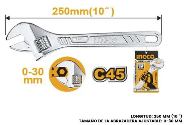 Llave ajustable 10pulg